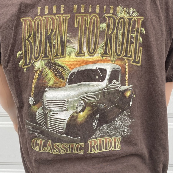 Newport Blue Brown T-Shirt “Born to Roll’ - Picture 7 of 8
